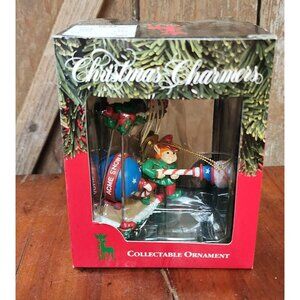 Santa's Best Christmas Charmer Collectable Ornament Snowblower Elf